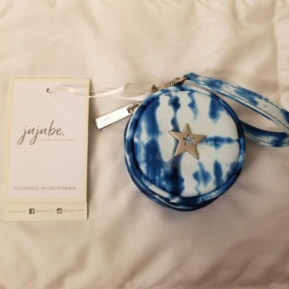 JuJuBe Simply Shibori Paci Pod Zip Around Case JJB Ju-Ju-Be Denim Blue Japanese - Picture 2 of 7